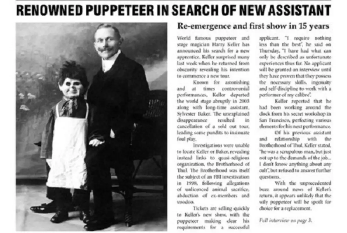 The Puppeteer's Workshop (Head Games) Escape Room